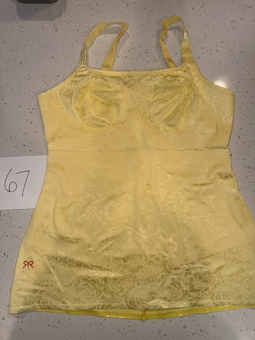Ruby Ribbon Ultimate Cami, Yellow with Rose Deluster, Never Worn, 38